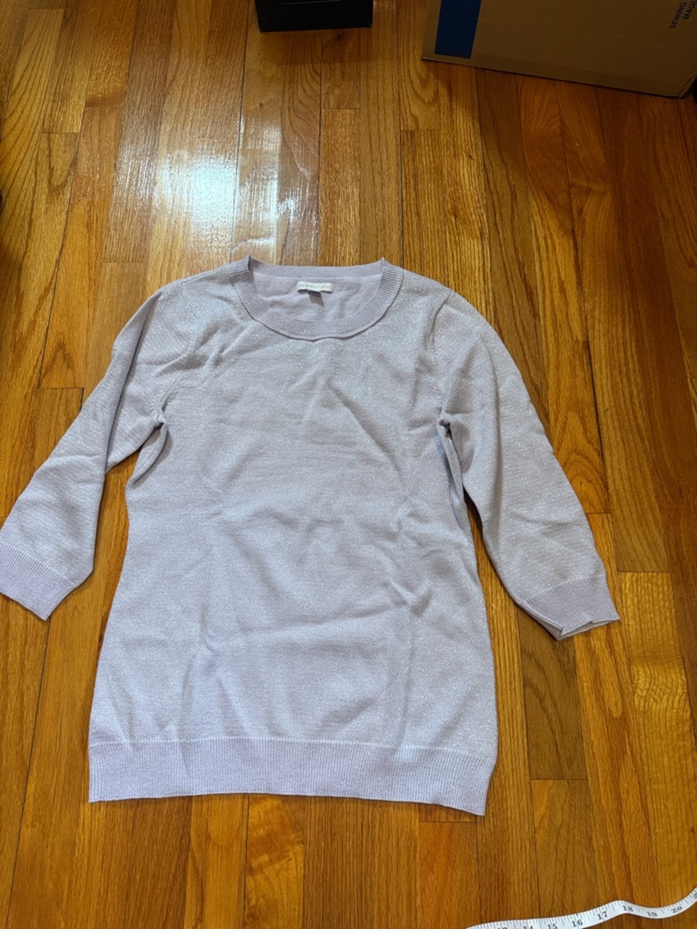 New York & Company Light Lavender Sparkle Crewneck Sweater